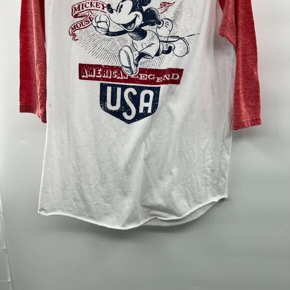 Disney Parks Women's 3/4 Sleeve Mickey Mouse USA Top Size Large - Picture 3 of 8